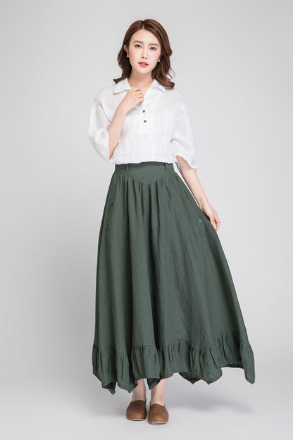 dark green skirt