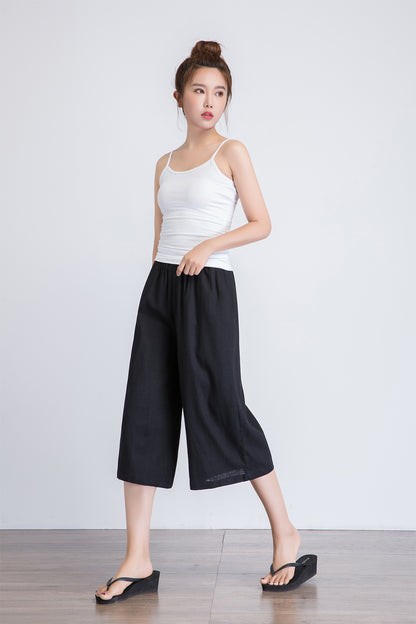Black linen pants