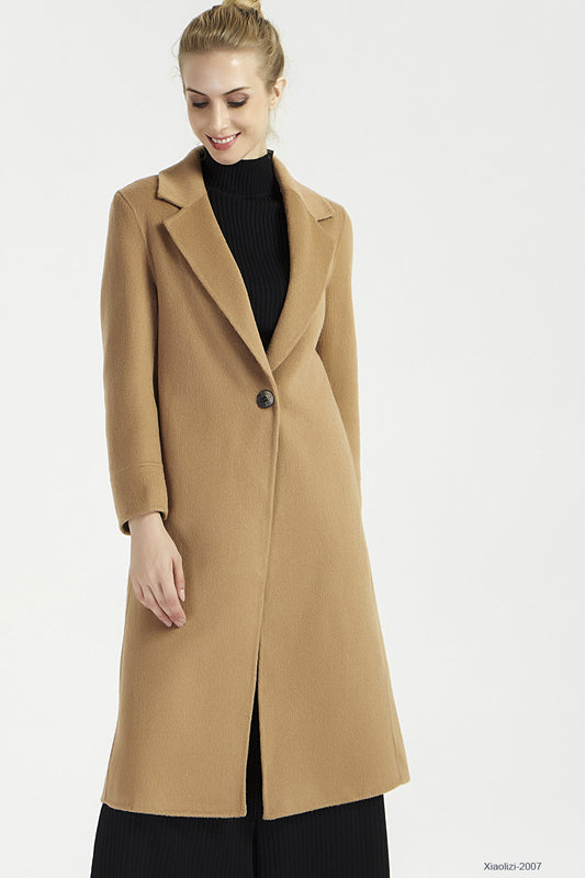 camel long trench coat