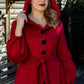 hooded wool coat, Long wool coat, Winter coat,Warm coat for women 3174