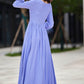 long sleeve swing prom dress in purple 2188#