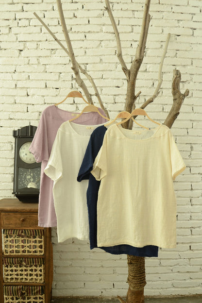 Loose fitting top for summer with short sleeve J009-9