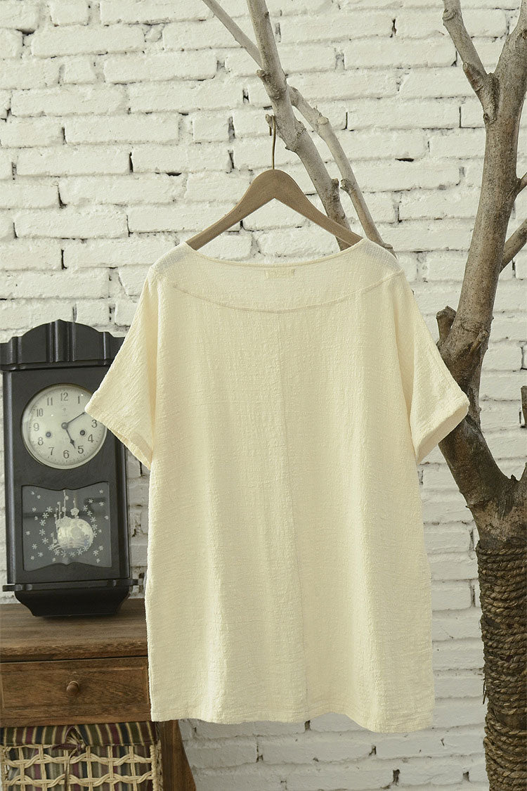 Loose fitting top for summer with short sleeve J009-9