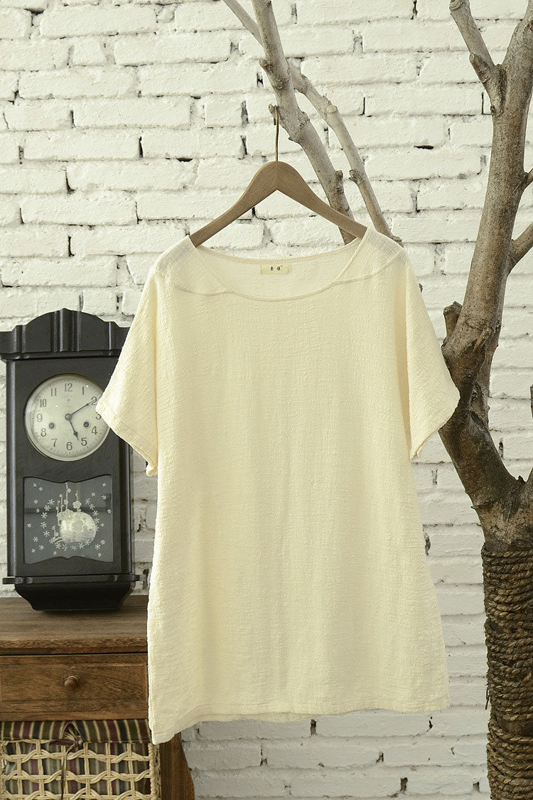 Loose fitting top for summer with short sleeve J009-9