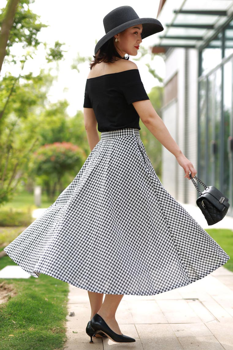 High waist button hotsell front plaid overall skirt