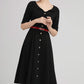 Romantic summer women party a line dress with button 2226#