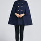 Double breasted wool cape coat 2279