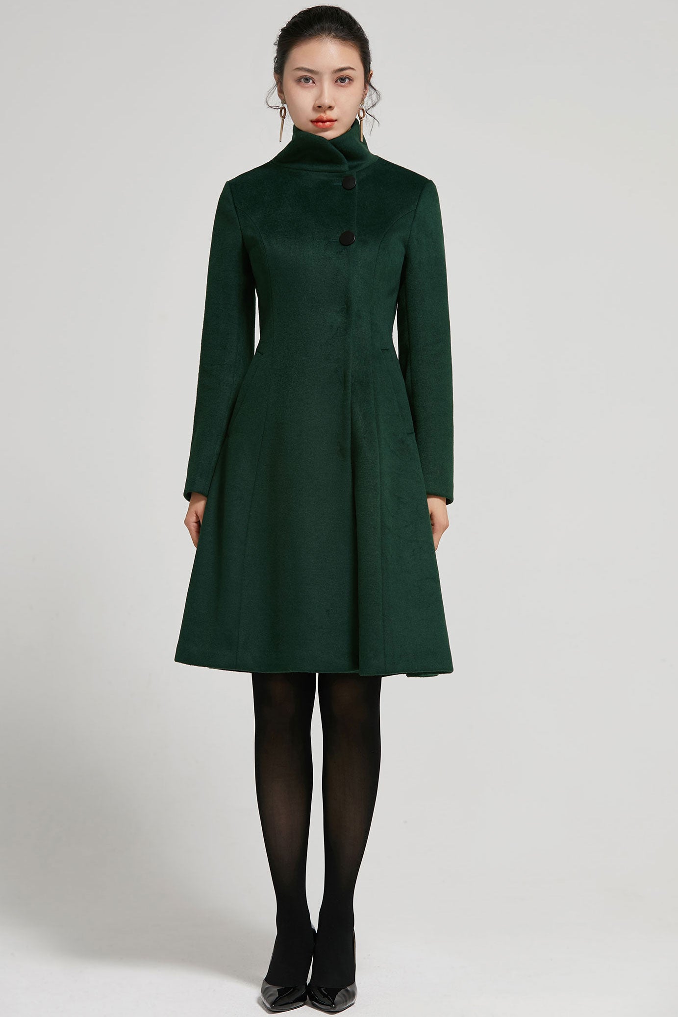 Vintage Inspired Emerald Green Winter coat women 2313 – XiaoLizi