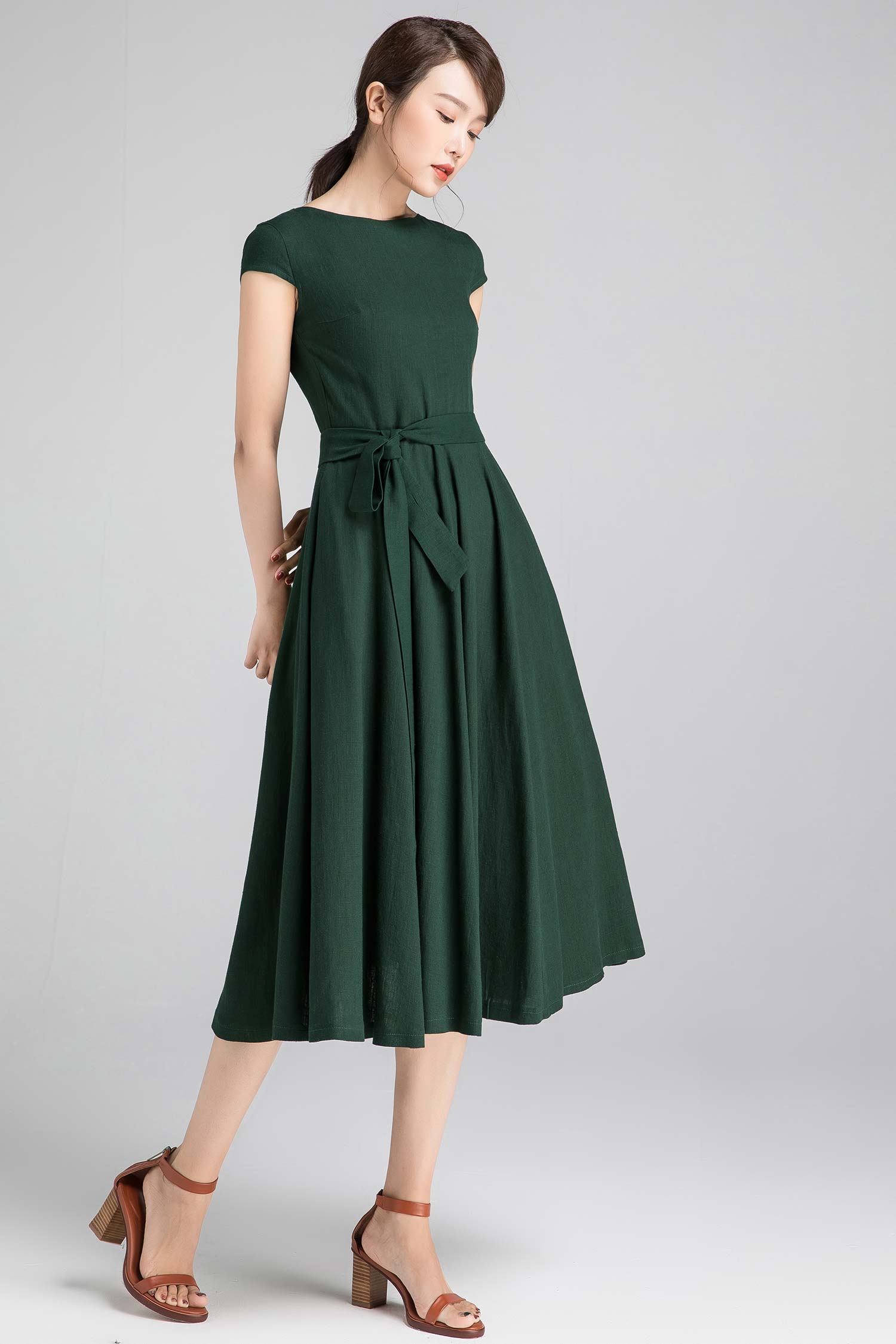 Women's swing dress with cap sleeve 2332# Xiaolizi Women's swing dress with cap sleeve 2332# Xiaolizi