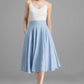 Handmade A line skirt in Blue 2367#