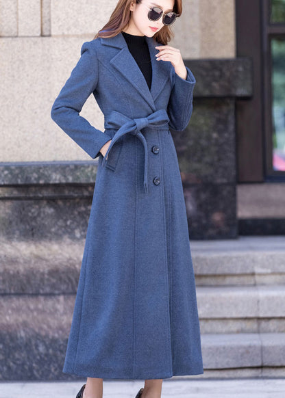 Single breasted wool coat in blue 246701