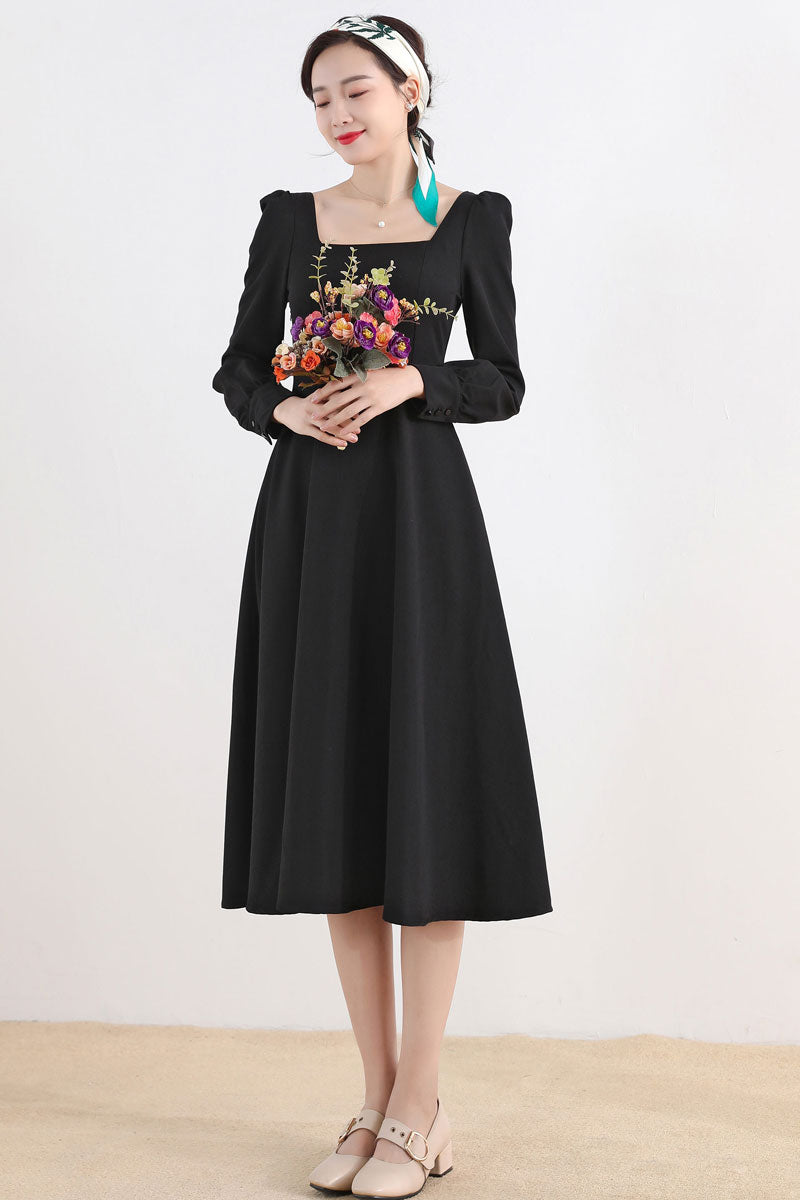 Vintage Inspired Long Sleeve Party Dress  251401