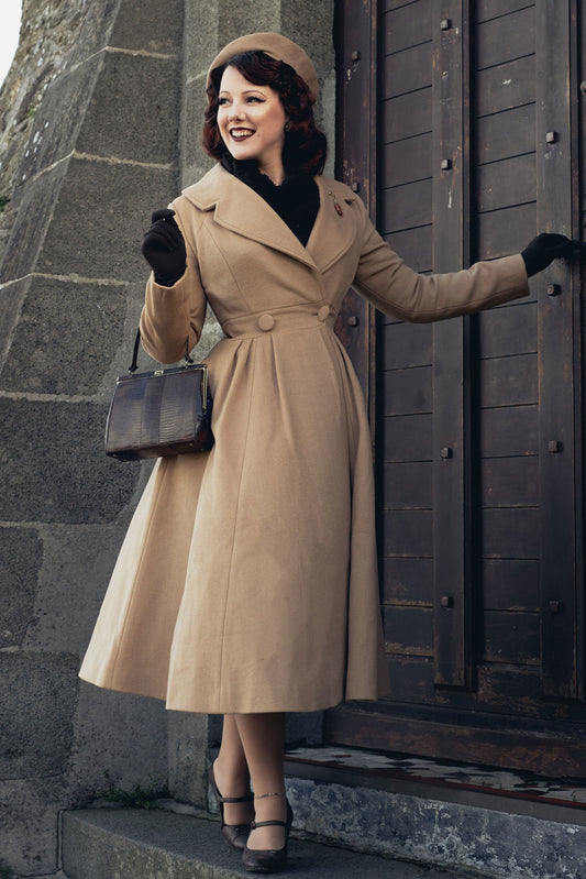 vintage inspired Wool Princess swing coat 2527#