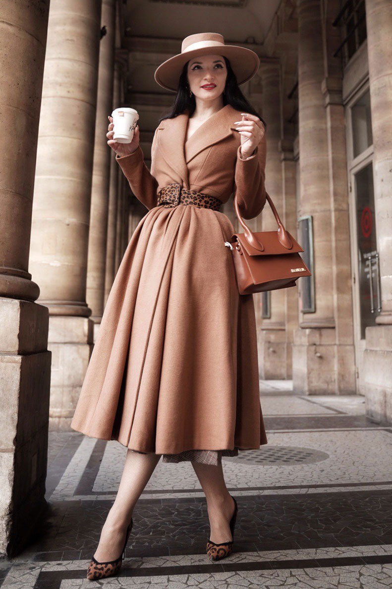 50s Vintage Inspired Brown Wool Coat 2544