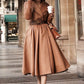 50s Vintage Inspired Brown Wool Coat 2544#
