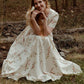 Floral Cottagecore Linen Maxi Prom Dress 2591