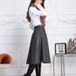 Grey plaid A line skirt for winter J003