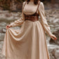 Beige Linen dress, Long sleeve Linen maxi dress 2701
