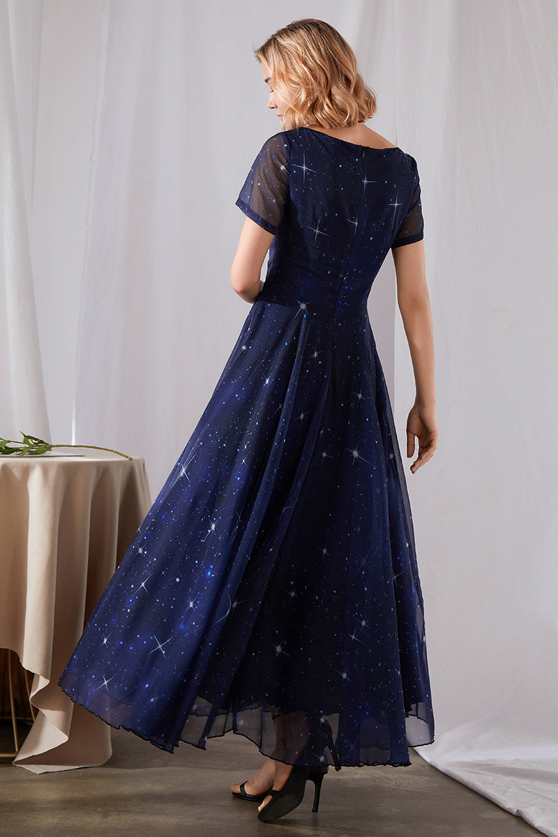 blue starry dress Royal Lisposa and sweet Cobalt Starry Dress Teuta Matoshi