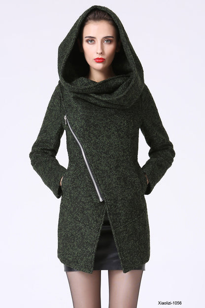 Asymmetrical  hooded jacket