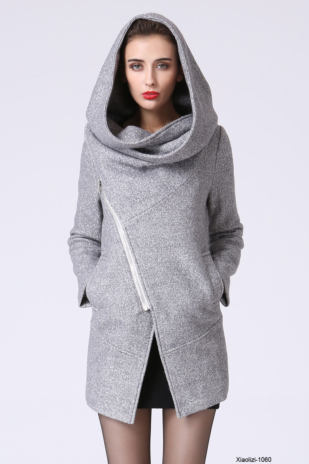 Asymmetrical wool jacket Coat  1060#