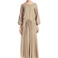 Casual  Brown maxi linen dress 515