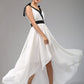 white chiffon dress maxi dress prom dress wedding dress long dress (668)