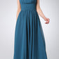 Blue chiffon dress maxi dress women long dress prom dress 1213#