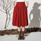 Midi skirt linen skirt women skirt 1155#