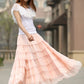 Woman tulle skirt tutu skirt maxi skirt in pink (937)