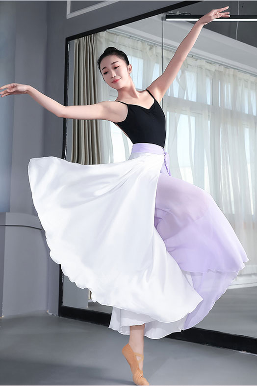 Summer Chiffon Reversible Big Swing Dance Wrap Skirt 2931