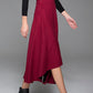 Red Wine Women's Maxi Skirt Asymmetrical Hem Skirt 1432