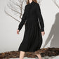 Black linen shirt dress 1163