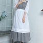 Vintage Inspired Princess Long Linen Custom Pleated Dress 3368