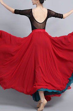 Summer Reversible Big Swing Chiffon Dance Skirt 2938