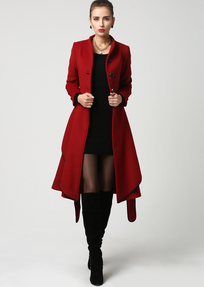 Amazon.com: Globoko Women's Double-Breasted Pea Coat - Ladies Mid-Length Red  Fleece Trench Coat Jacket, Autumn Winter Lapel Plus Size Slim Long Tops  Fleece Lady's Overcoats,Red,Medium : Clothing, Shoes & Jewelry