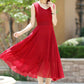 Maxi dress women chiffon long dress in Red wine (1005)