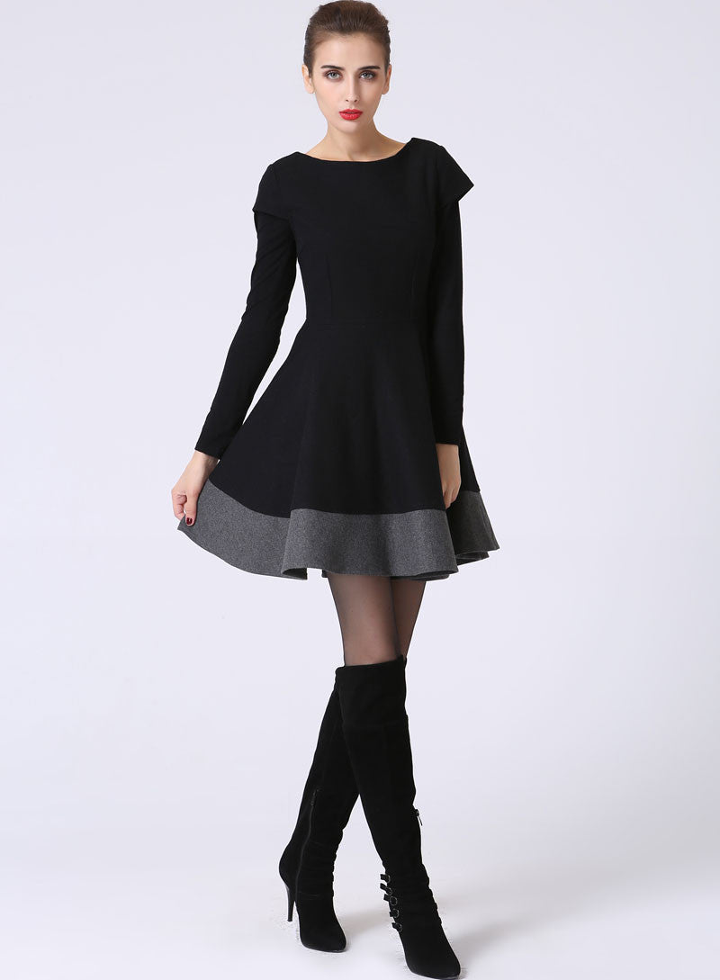 wool skater dress wool knit skater dress