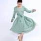 maxi dress floral print dress long sleeve dress (270)