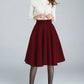 Hight Waisted A-Line Wool Skirt 1633#