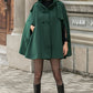 Womens's Hooded Cape Wool Coat 1130#