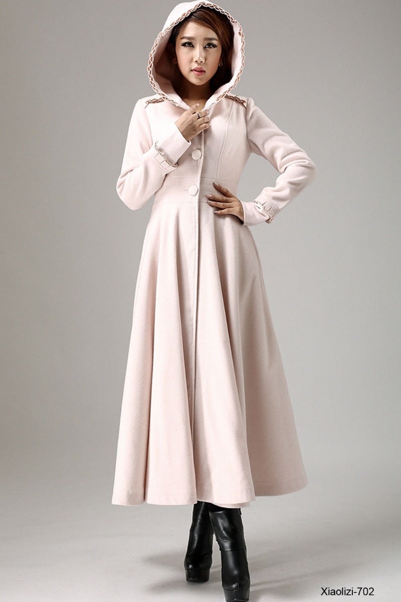 pink wool winter coat