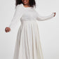 White Midi Wedding  Bridesmaid Dress 3402#