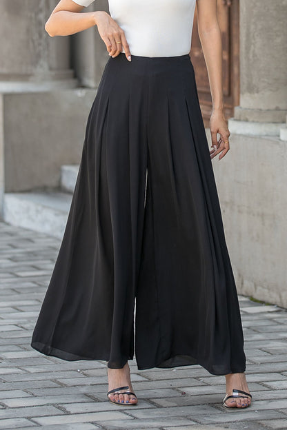 Women Summer Chiffon Wide Leg Pant Skirt 3432