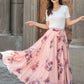 New Summer Floral Chiffon Maxi Skirt 3440