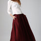 Red linen skirt