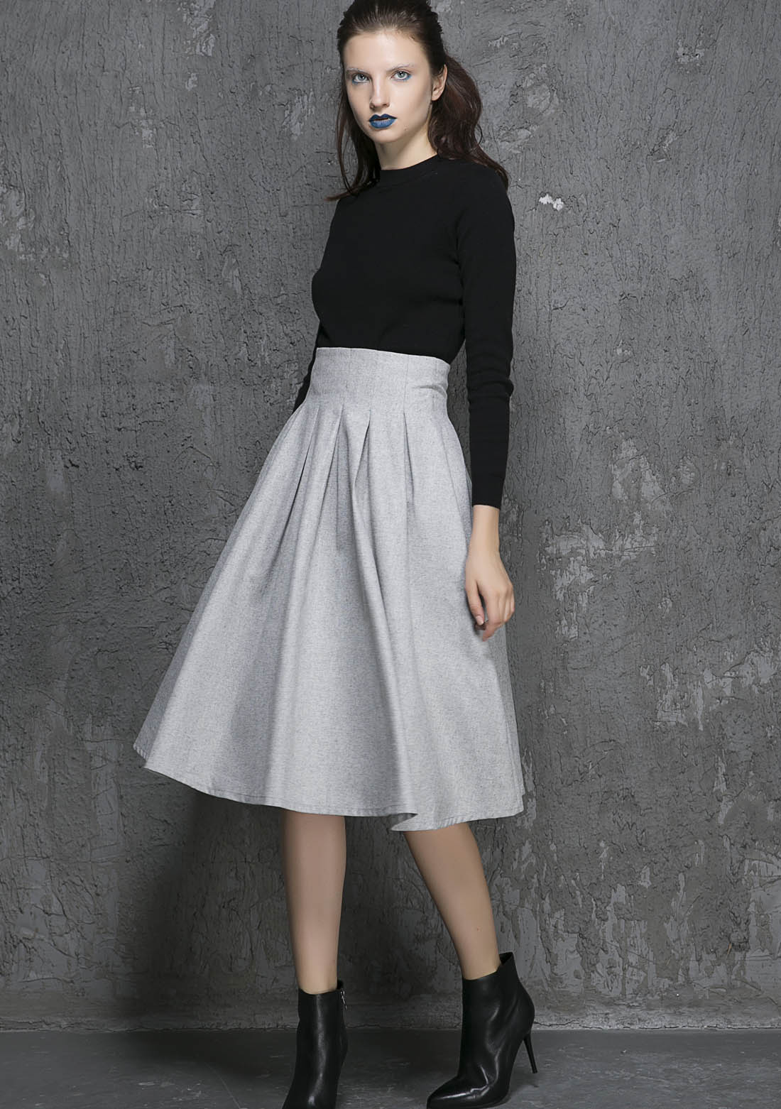 Bershka TAILORED-FIT - A-line skirt - mottled grey - Zalando.de
