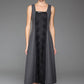 Dark Gray Wool Long Vest Winter Dress Warm Vest Dress With Black Lace Stitching (1447)