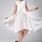 White linen dress mini cute dress (1230)