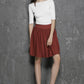 Cute mini women skirt red linen skirt 1334#
